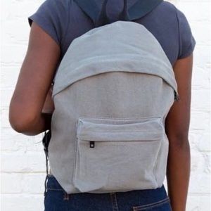 Brandy Melville blue gray canvas backpack